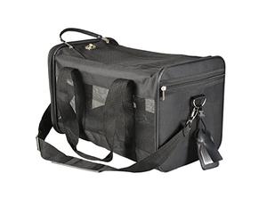 duvoplus, Sac de Voyage Nylon M - 50x27x29cm - Max. 7kg Noir, Fermeture éclair sur Le Haut et sur Les côtés, Trous de Ventilation, avec poignées et bandoulière, avec étiquette d`adresse