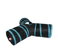 duvoplus, Tunnel de Jeu Labyrinthe 80x25cm Bleu/Noir, Jouet, Bleu/Noir, Chat