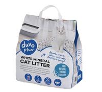 duvoplus, White Mineral litière pour Chats 10L, Légère & Non agglomérante., sans parfums artificiels ni additifs Chimiques, Grande capacité d'absorption, Neutralise Rapidement Les Mauvaises odeurs