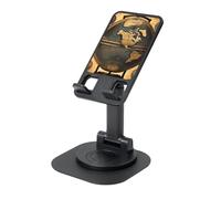 DUWAA Ancient World Globe Print Support de téléphone portable rotatif à 360 °, support de téléphone portable réglable, support de téléphone portable pliable