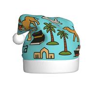 DUWAA Asie Europe Afrique Imprimer Doux Peluche Noël Fête Chapeaux Vacances Chapeau Gorros De Navidad Adultos, pour Nouvel An Festive