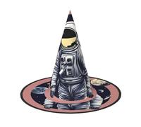 DUWAA Astronaute On The Moon 1 Print Halloween Witch Hat Costume Accessory Women Hats For Halloween Party Cosplay Accessories - 2pcs