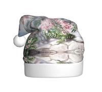 DUWAA Beau chapeau de Père Noël imprimé Tour Eiffel Paris pour adultes, chapeau de fête de Noël amusant, pour fête de Nouvel An