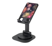 DUWAA Beau support de téléphone portable rotatif à 360 ° imprimé feu d'artifice, support de téléphone portable pliable, support de téléphone portable