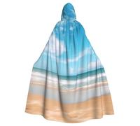 DUWAA Beautiful View Of The Sea1 Cape de carnaval imprimée de 150 cm, cape à capuche unisexe pour adulte, pour Halloween, sorcière, vampire, magicien, cosplay