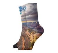 DUWAA Beauty Grand Canyon 1 Print Soft Moisture Absorber Cushion Crew Socks Chaussettes mollet Crew Chaussettes respirantes pour homme femme