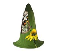 DUWAA Belle cape médiévale brillante avec motif papillon 1 cape de magicien avec capuche Renaissance Cape Halloween Cosplay Prop