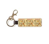 DUWAA Berlin See Porte-clés en cuir personnalisé avec guide de voyage, porte-clé universel, porte-clés de voiture