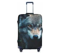 DUWAA Blue Eyes Wolf2 Housse de protection élastique pour valise de 45,7 à 81,3 cm, blanc, X-Large