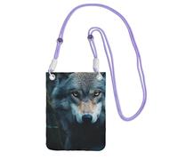 DUWAA Blue Eyes Wolf2 Sac à bandoulière imprimé pour femme, sac à bandoulière, mini sac de voyage, sac pour téléphone, portefeuille de téléphone, violet, Taille unique