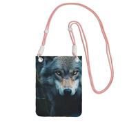 DUWAA Blue Eyes Wolf2 Sac à bandoulière imprimé pour femme, sac à bandoulière, mini sac de voyage, sac pour téléphone, portefeuille de téléphone, rose, Taille unique