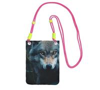DUWAA Blue Eyes Wolf2 Sac à bandoulière imprimé pour femme, sac à bandoulière, mini sac de voyage, sac pour téléphone, portefeuille de téléphone, Fuchusia, One Size
