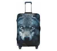 DUWAA Blue Eyes Wolf3 Housse de protection élastique pour valise de 45,7 à 81,3 cm, blanc, X-Large
