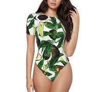 DUWAA Body court sans manches à imprimé avocat pour femme, col rond, sans manches, effet gainant, string, Noir , L