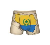 DUWAA Boxer imprimé carte drapeau du Rwanda pour homme coupe ample extensible avec pochette souple soutien testicule sous-vêtements S-4XL, Noir , XL