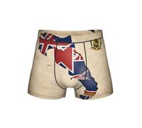 DUWAA Boxer imprimé drapeau des îles Caïmans Map01 pour homme, coupe ample, extensible, slip avec pochette souple pour soutien des testicules, sous-vêtements S-4XL, Noir , 4XL