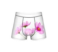 DUWAA Boxer imprimé fleurs feuilles roses pour homme coupe ample extensible avec pochette souple soutien testicule sous-vêtements S-4xl, Noir , M
