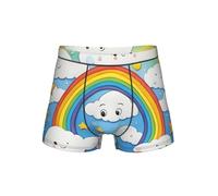 DUWAA Boxer imprimé gouttes de pluie pour homme, coupe ample, extensible, avec pochette souple, sous-vêtements de soutien des testicules S-4XL, Noir , 4XL