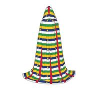 DUWAA Cape à capuche avec imprimé drapeau de l'Afrique centrale pour Halloween, costume médiéval pour femmes et hommes, cape à capuche Renaissance