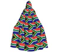 DUWAA Cape à capuche avec imprimé drapeau de l'Afrique du Sud pour Halloween, cosplay, cape magicien, corbeau