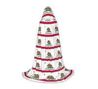 DUWAA Cape à capuche avec imprimé drapeau de l'État de Californie - Costume d'Halloween médiéval pour femme et homme - Cape à capuche de la Renaissance