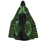 DUWAA Cape à capuche avec imprimé hacker attack pour homme et femme, cape à capuche unisexe pour Halloween, costume de sorcière et de vampire