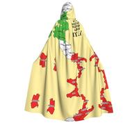 DUWAA Cape à capuche avec motif carte régionale de l'Italie avec imprimé en couleur pour homme et femme, cape à capuche unisexe pour Halloween, sorcière, vampire