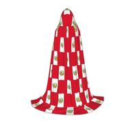 DUWAA Cape à capuche imprimée drapeau du Pérou - Style médiéval - Pour fête de Noël, cosplay, bal masqué