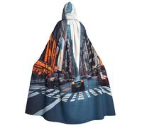 DUWAA Cape à capuche imprimée New York City pour adultes, hommes, femmes, magicien, vampire, chevalier, déguisement cool