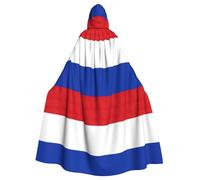DUWAA Cape à capuche unisexe pleine longueur pour adulte avec imprimé drapeau russe, pour Halloween, cosplay