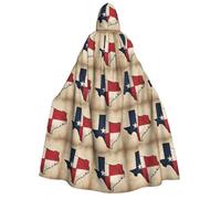 DUWAA Cape de magicien à capuche pour homme Motif drapeau de l'État du Texas Map02