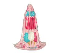 DUWAA Cape médiévale de magicien avec capuche en coton imprimé barbe à papa - Cape Renaissance pour Halloween, cosplay