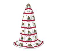 DUWAA Cape médiévale de magicien imprimé drapeau de l'État de Californie avec capuche - Cape Renaissance pour Halloween, cosplay