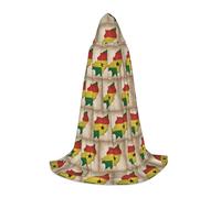 DUWAA Cape médiévale de Sao Tomé-et-Principe Map04 - Cape médiévale avec capuche - Cape Renaissance pour Halloween et cosplay