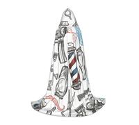 DUWAA Cape médiévale de style barbier avec capuche - Style monochrome - Pour Halloween et cosplay