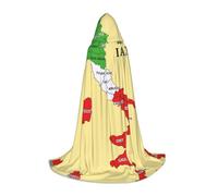 DUWAA Carte régionale de l'Italie avec imprimé en couleur, costume d'Halloween, cape médiévale pour femmes et hommes, cape à capuche Renaissance