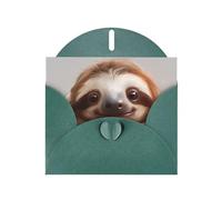 DUWAA Cartes de vœux professionnelles avec imprimé paresseux adorable pour clients et clients employés adultes, 10,2 x 15,2 cm