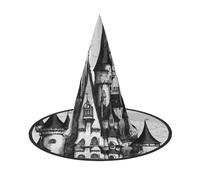 DUWAA Castle04 Lot de 3 chapeaux de sorcière gothiques avec impression de conte de fées - Accessoires de cosplay pour Halloween, fête, bal masqué, carnaval
