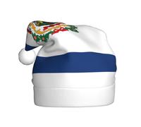 DUWAA Chapeau de fête de Noël en peluche douce avec imprimé drapeau de l'État de Virginie-Occidentale, Gorros De Navidad Adultos, pour le Nouvel An