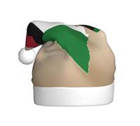 DUWAA Chapeau de Noël imprimé drapeau des Émirats arabes unis Map01, chapeau de Père Noël amusant en peluche pour adulte, couvre-chef fantaisie pour fête du Nouvel An