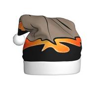 DUWAA Chapeau de Noël imprimé volcan, chapeau de Père Noël amusant en peluche pour adulte, couvre-chef fantaisie pour fête du Nouvel An