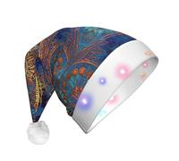 DUWAA Chapeau de Noël lumineux à motif mandala ciel étoilé avec bande lumineuse LED colorée pour adultes