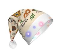 DUWAA Chapeau de Noël lumineux avec symboles culturels allemands Illu avec bande lumineuse LED colorée pour adultes