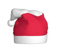 DUWAA Chapeau de Père Noël en peluche douce imprimé drapeau polonais pour adulte, chapeau de fête de Noël avec pompon, pour Noël, Nouvel An, fête festive