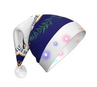 DUWAA Chapeau de Père Noël en peluche imprimé drapeau de l'État du Kentucky - Chapeaux de Noël amusants pour adultes - Accessoires de fête de Nouvel An