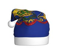 DUWAA Chapeau de Père Noël imprimé drapeau de l'État de Pennsylvanie pour adultes, chapeau de fête de Noël amusant, pour fête du Nouvel An