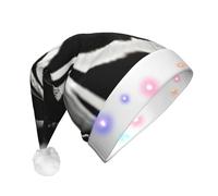 DUWAA Chapeau de Père Noël lumineux amusant avec couleur clignotante - Motif animal abstrait - Faux chapeau de Noël doux pour adultes