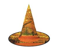 DUWAA Chapeau de sorcière d'automne imprimé arbres d'automne chapeaux de sorcière chapeaux d'Halloween femmes adultes magicien homme costume cosplay accessoire de fête - 1 pièce