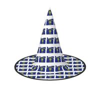 DUWAA Chapeau de sorcière imprimé drapeau de l'État de l'Oregon - Chapeau de sorcière - Chapeau d'Halloween pour femme et adulte - Accessoire de fête - 1 pièce