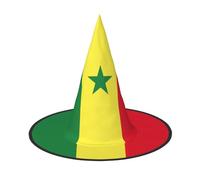 DUWAA Chapeau de sorcière imprimé drapeau du Sénégal pour Halloween, accessoire de costume pour femme, chapeaux pour fête d'Halloween, accessoires de cosplay - 2 pièces